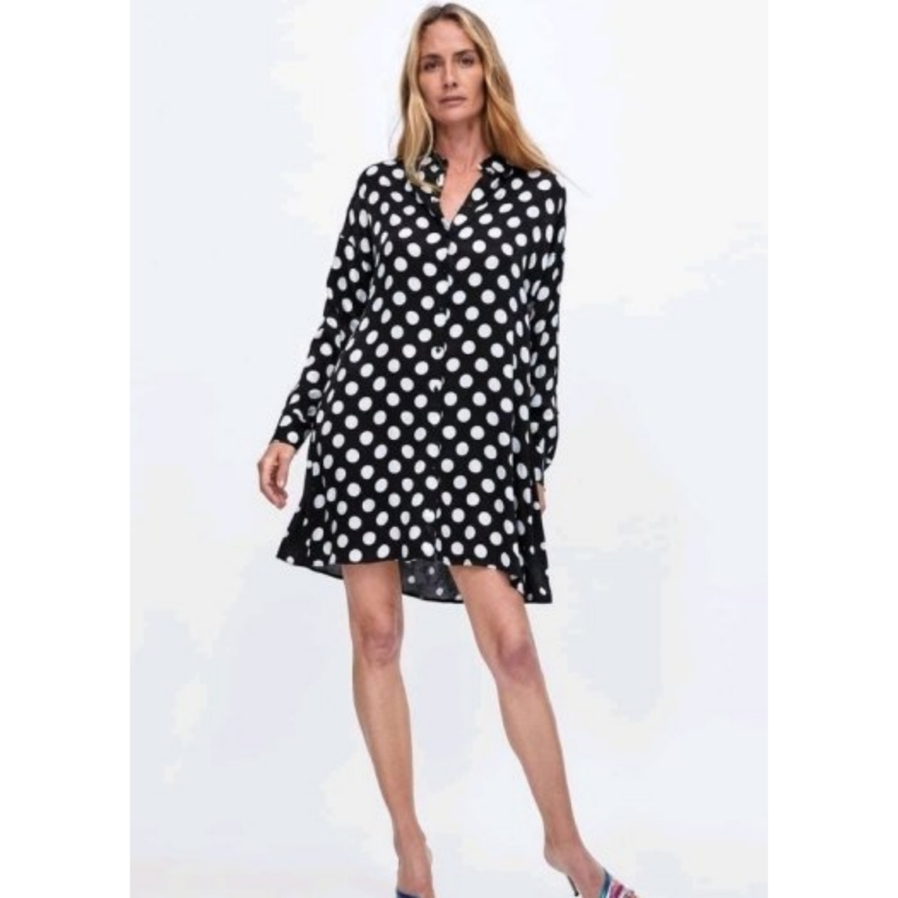 Zara Polka Dot shirt dress - Picture 6 of 7